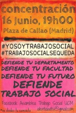 CALLAO. La Asamblea TS Complutense convoca CONCENTRACIÓN a las 19:00 h