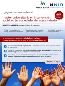 Acuerdo sobre Master Oficial entre Consejo General de Trabajo Social y la Universidad Internacional de la Rioja ( UNIR)