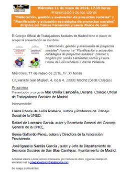 Proyectos Sociales: presentamos dos libros con la presencia de varias/os trabajadoras/es sociales