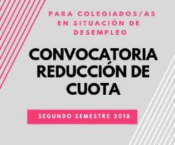 Nueva convocatoria de reducción de cuotas para colegiados/as desempleados/as. 