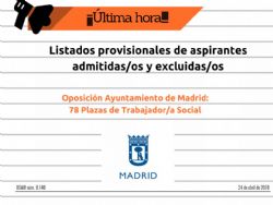 Información de interés sobre la Oposición de Diplomada/o en Trabajo Social del Ayuntamiento de Madrid