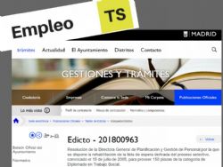 Publicada resolución que rehabilita la LISTA DE ESPERA de proceso selectivo anterior de Diplomada/o en Trabajo Social - Ayuntamiento de Madrid