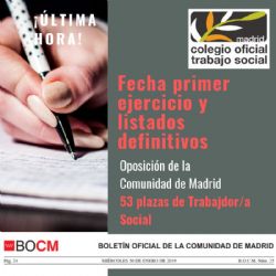 ¡ÚLTIMA HORA! publicada la fecha, hora y lugar del primer ejercicio y listados definitivos de aspirantes admitidas/os y excluidas/os 