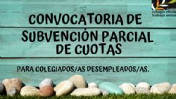 Nueva convocatoria de subvención parcial de cuotas para colegiados/as desempleados/as.