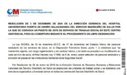 Se publica la convocatoria a la Jefatura de Servicio de Trabajo Social del Hospital Puerta de Hierro 