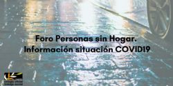 Información relativa a la atención de Personas sin Hogar en situación de covid19