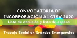 Resultado del sorteo de la Convocatoria 2020 para la incorporación de Trabajadoras/es Sociales colegiadas/os al CTSV