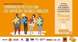 Compromiso político con los servicios sociales públicos, encuentro con partidos políticos