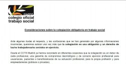 Consideraciones sobre la colegiación obligatoria en trabajo social